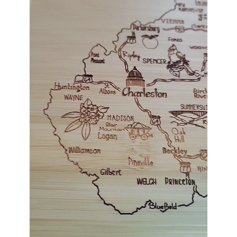 A Slice of Life West Virginia‎ State Serving and Cutting Board, 11